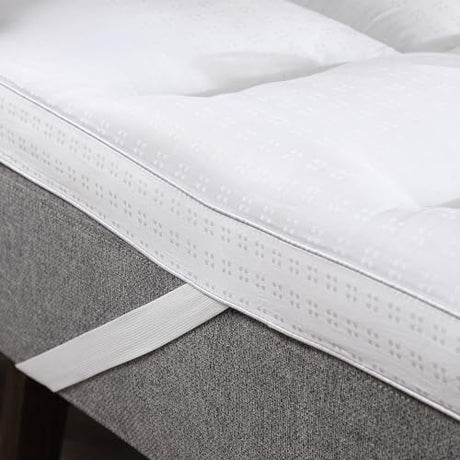 CirclesHome White Futon Mattress Toppers with Anti-Slip Anchors - Futon Cover Filled with Plush Down Alternative Fill - Full Size Futon Cover is Soft, Comfortable and Allergy Free (Size: 54 x 75 x 3) CIRCLESHOME