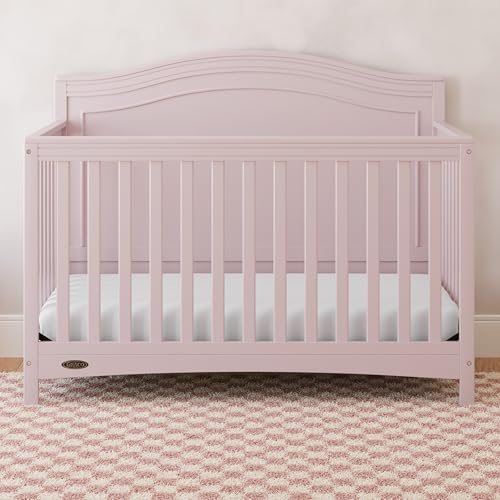 Graco Paris 4-in-1 Convertible Crib – GREENGUARD Gold Certified, Converts to Toddler Bed and Daybed, Fits Standard Full-Size Crib Mattress, Adjustable Mattress Support Base (Blush)