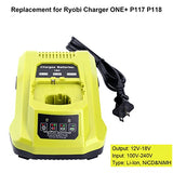 Elefly P117 Compatible with Ryobi 18V Battery Charger, Compatible with Ryobi 12V-18V ONE+ Lithium NiCad NiMh Battery P102 P103 P107 P108 P109 P189 P190 PBP002 PBP005 ELEFLY