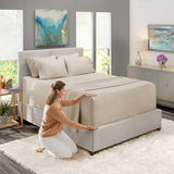Hearth & Harbor Extra Deep Pocket Sheet Sets, Luxury Soft 6 Piece Bed Sheet Set Fits Mattress 18-24 Inches - Queen, Linen Hearth & Harbor