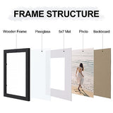 Vittanly 8x10 Picture Frames for Wall Set of 9, Display 5x7 Pictures with Mat or 8x10 without Mat, Collage Frames for Wall or Tabletop, Perfect for Home Décor and Gifts, Black Vittanly