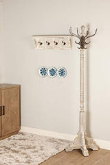 Deco 79 Wood Vintage Style 12 Hook Coat Rack, 19" x 19" x 74", Gray Deco 79