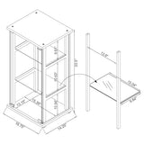 Coaster Home Furnishings Cyclamen 34-inch 3-Tier Clear Tempered Glass Curio Cabinet Display Case with Shelving Black 950179 Coaster Fine Furniture