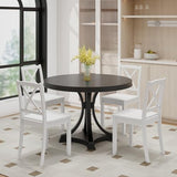 Giantex Wood Dining Chairs Set of 4 White, Armless Kitchen Chairs w/Rubber Wood Legs & Curved Backrest, Farmhouse Cross Back Diner Chairs, Wooden Side Chairs for Home Dining Room, Load 400 LBS Giantex