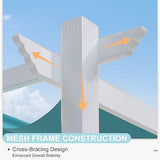 PURPLE LEAF 10' X 12' Outdoor Retractable Pergola with Sun Shade Canopy Cover White Patio Metal Shelter for Garden Porch Yard BBQ Beach Gazebo Grape Trellis Pergola, Turquoise Blue PURPLE LEAF