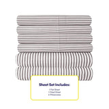 King Size Bed Sheets - 6 Piece 1500 Supreme Collection Fine Brushed Microfiber Deep Pocket King Sheet Set Bedding - 2 Extra Pillow Cases, Great Value, King, Classic Stripe Gray Sweet Home Collection