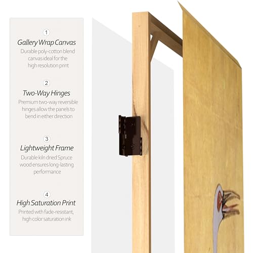 Red Lantern 6 ft. Tall Double Sided Cranes Room Divider 3 Panel Freestanding Folding Privacy Screen, Partition, and Separator for Modern and Contemporary Bedroom, Home Office, Studio, Dorm, Apartment Red Lantern