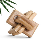 Wood Knot Decor Entry Table Boho Shelf Decor 6 Link Interlock Coffee Table Decor for Living Room and Modern Farmhouse Hand Crafted Natural Mango Wood Console Table Decor (Natural) ANONYO