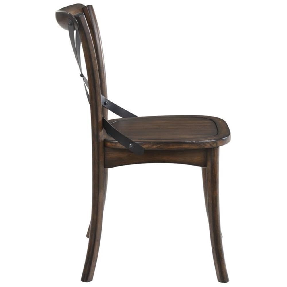 Acme Kaelyn Wooden Side Chair in Dark Oak and Black Set of 2 - WoodArtSupply