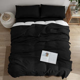 EVERLY Linen Sheets Set Queen Size,100% French Stonewash Pure Linen Sheets Set,4Pieces (1Flat Sheet,1Fitted Sheet,2Pillowcase) Suitable for Hot Sleepers,Deep Pocket Natural Bedding Set-Black EVERLY