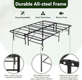 MAKE CHANGES Foldable Full Size Bed Frame，Metal Platform with 14" Underbed Storage, Heavy Duty，Noise Free,Easy Foldable Assembly, No Box Spring Needed,Black MAKE CHANGES