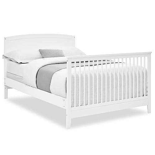 Delta Children Campbell 6-in-1 Convertible Crib - Greenguard Gold Certified, Bianca White - WoodArtSupply