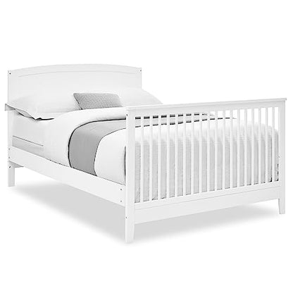 Delta Children Campbell 6-in-1 Convertible Crib - Greenguard Gold Certified, Bianca White - WoodArtSupply