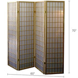 Transform Your Space with a 70" Tall 4-Panel Japanese Style Room Divider - Beautiful Natural Wood Finish! Zjjseloru