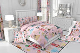 Erosebridal Pink Christmas Twin Size Comforter Set with Sheets Kids Nutcracker 7-Piece Bedding Set Carousel Soldier Bed in a Bag Ballet Girl Xmas Tree Bed Quilt Sets for Boy Girl Teen Adult Erosebridal
