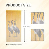 Vietbud Décor Five Cranes Beaded Curtains for Doorways, Decorative Room Divider with Painted Cranes, Natural Vietnamese Craft, Indoor Hanging Bamboo Blinds, Sturdy Hook, 35.43 x 78.74 Inches VIETBUD DECOR