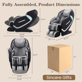 RESTREAL 4D Massage Chair Full Body, Zero Gravity SL-Track Shiatsu Electric Massage Chair Recliner, Airbag Massage, Deep Yoga Stretch with Heat Body Scan Bluetooth Foot Roller, Extendable Footrest RESTREAL