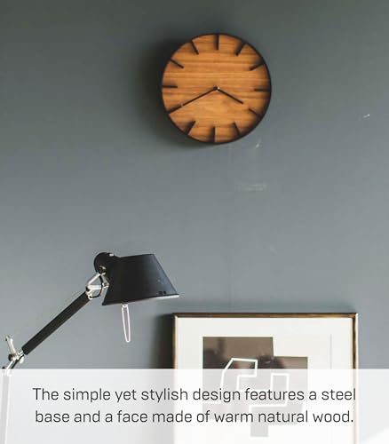Yamazaki Home Wall Clock - Modern Wood Home Decoration Steel + Wood One Size Walnut YAMAZAKI