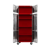 Seville Classics UltraHD 2-Piece Heavy Duty Mega Solid Steel Metal 2-Door Lockable Stacker Wall Storage Cabinet Set Organizer for Garage, Office, Seville Classics