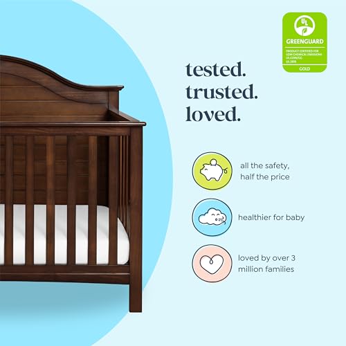 Carter's by DaVinci Nolan 4-in-1 Convertible Crib in Espresso, Greenguard Gold Certified, 57.5x30.8x47 Inch (Pack of 1)
