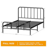 Homeiju Metal Bed Frame - Structurally Stable Heavy Duty Steel Slat Supported Full Bed Frames, No Box Spring Needed, Easy Assembly Homeiju
