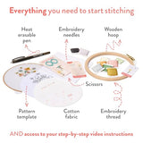 Clever Poppy Bee Happy Beginner Embroidery Kit – Easy Embroidery Kit for Beginners with Hoop, Thread & Patterns – Hand Embroidery Kit for Adults and Teens – Complete Embroidery Starter Kit