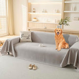 100% Waterproof Couch Cover Sofa Covers for Sectional Couches Reclining Armseat/Chair/Futon Sofa SlipCover for Dog Pet-Friendly Furniture Protector for Living Room with Tassel(91" x 134", Light Gray) TieyaChkis