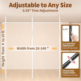 Room Divider for Room Separation,4-10ft(H) 28-140inch(W) Adjustable Temporary Privacy Wall Divider, Tension Curtain Rods No Drilling, Heavy Duty Partition Space Separator Freestanding,White Daurore paw