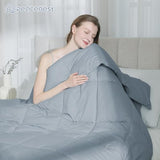 Peace nest Queen Size Goose Feather Fiber and Down Comforter Fluffy Duvet Insert All Season Hotel Luxury Bedding Comforters Soft Medium Warmth 88x88 Inches Light Grey Peace nest
