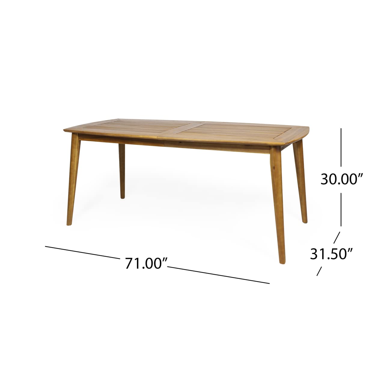 Christopher Knight Home Gwendolyn Outdoor Rustic Acacia Wood Dining Table, Teak - WoodArtSupply