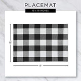 DII Buffalo Check Collection, Classic Farmhouse Placemat Set, 13x19, Gray & White, 6 Piece DII