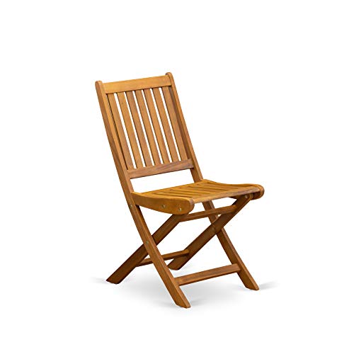 East West Furniture BDKCWNA Outdoor Dining Chairs Slatted Back-Natural Oil Finish, Normal East West Furniture