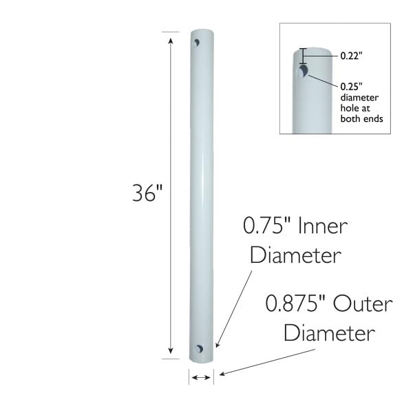 Design House 153452 Ceiling Fan Downrod 36", White Design House