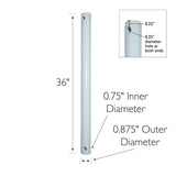Design House 153452 Ceiling Fan Downrod 36", White Design House