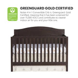 Oxford Baby Nolan 4-in-1 Convertible Baby Crib, Espresso Brown, GreenGuard Gold Certified Oxford Baby