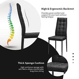 Giantex 5-Pieces Dining Table Set for 4, 63" Large Kitchen Table and 4 Fabric Dining Chairs with Padded Seat, High Backrest, Anti-Slip Foot Pad, Space-Saving Dinette Set for Restaurant Giantex