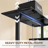 Homiflex 47 Inch L Shaped Standing Desk with 3 Drawers Electric Standing Desk with Storage Computer Desk Adjustable Height with Power Outlets 4 Memory Presets for Home Office Black Homiflex