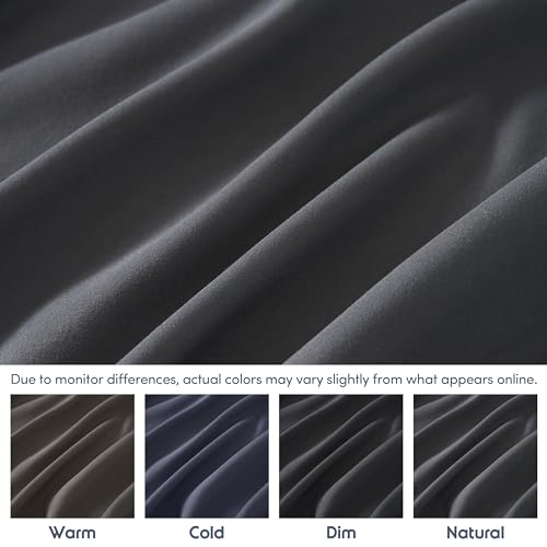 Nestl Dark Grey Extra Deep Pocket King Fitted Sheet Only, Hotel Luxury King Size Fitted Sheets Easily Fits 18 to 24 Inch Mattress, Super Soft, Wrinkle-Free, and Breathable Sheets with Corner Straps Nestl