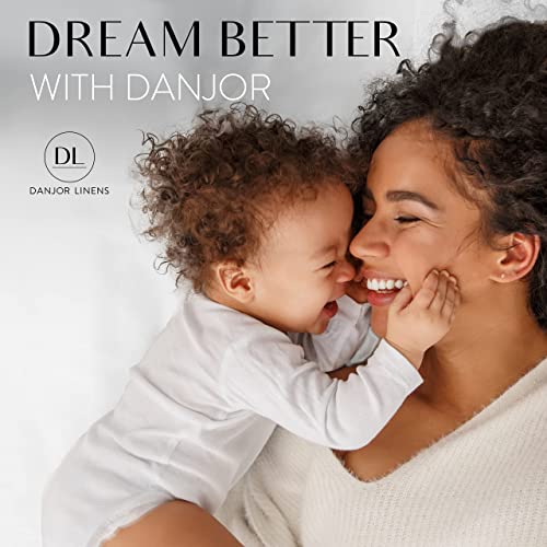 Danjor Linens Twin Bunk Bed Sheets w/ 2 Pillowcases, Lightweight Brushed Microfiber Deep Pockets, 4 Piece Fitted Bedding Sets, White Danjor Linens