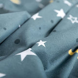 jejeloiu 4 Piece Star and Moon Bed Sheet Set King Size Universe Galaxy Fitted Sheet for Kids Boys Girls Outer Space Bedding Includes 1 Flat Sheet & 1 Sheet with 2 Pillowcases jejeloiu