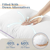 JOLLYVOGUE Pillows Queen Size Set of 1, Washable Supportive Single Bed Pillow with Super Soft Down Alternative Fill, Luxury Fluffy Hotel Quality for Side, Back, and Stomach Sleepers JOLLYVOGUE