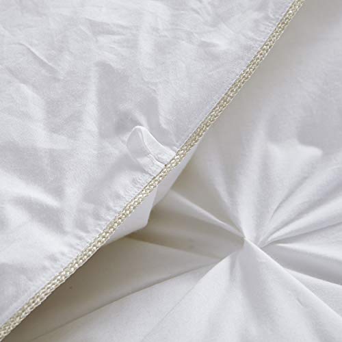 Luxurious All-Season Goose Down Feather Fiber Comforter Super King Size Duvet Insert (120x120), Exquisite Pinch Pleat Design- White, Premium Baffle Box, 100% Egyptian Cotton Cover, 85 oz. Fill Weight EGYPTIAN BEDDING
