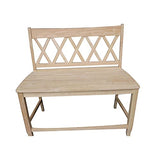 IC International Concepts International Concepts Double X-Back, Unfinished Bench IC International Concepts