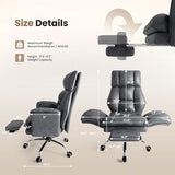 Big and Tall Office Chair, Flip Armrests for Pets & Cross Legged Sitting, Executive Ergonomic Computer Gaming Chair with Foot Rest, Crystal Velvet Wide Seat Reclining Desk Chair HOMRELEXA