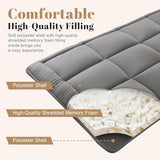 WhatsBedding Japanese Floor Mattress Futon Mattress 3" Grey Tatami Mat Shredded Memory Foam Filled Sleeping Pad, Foldable & Portable Roll Up Lounger Camping Bed for Kids and Adult,Queen Size 60"x 80" WhatsBedding