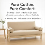 National Allergy 100% Cotton Zippered Futon Cover Full Size - Burgundy - Machine Washable Futon Mattress Cover with Zipper, Durable Armless Sofa Bed Covering (54x75) - Red National Allergy
