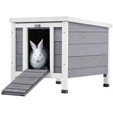 CO-Z Outdoor Cat House, Weatherproof Rabbit Hutch Hideout Indoor Bunny Cage, Wooden Outside Shelter for Feral Cats, Rabbits, Chicken, Small Animal, Ideal for Guinea Pigs Pigeons Ducks Tortoises, Gray CO-Z