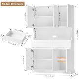 FACBOTALL 74" Pantry Cabinet, Tall Kitchen Pantry Cabinet with 6 Doors and 2 Drawers, Kitchen Hutch with Wide Countertop, Modern Kitchens Cupboard with Adjustable Shelves and Charge Holes, White FACBOTALL