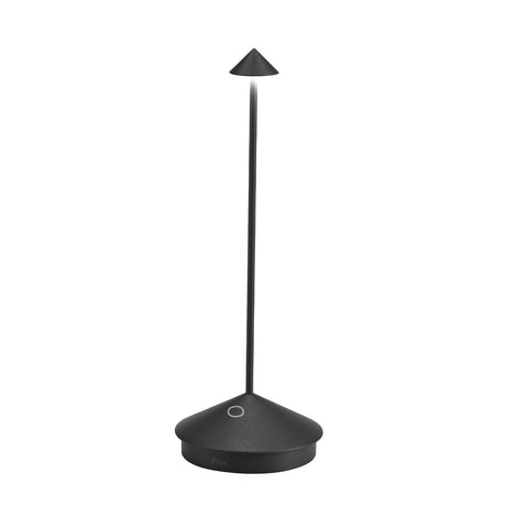 Zafferano, Pina Pro Lamp, Rechargeable Cordless Table Lamp with Touch Controls, Suitable for Indoor and Outdoor, Dimmer, 2200-3000 K, Height 11.4 Inches, Black Color Zafferano