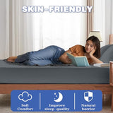 QUWOU King Mattress Protector, Waterproof Mattress Cover with 18" Deep Pocket Bed Cover, Fitted Sheet Style Noiseless Breathable Machine Washable, Dark Gray (76"x80") QUWOU